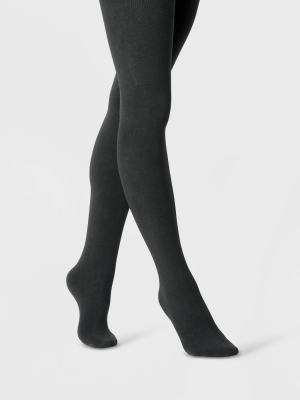 Women's Flat Knit Fleece Lined Tights - A New Day™