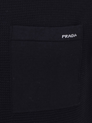 Prada Striped Trim Polo Shirt