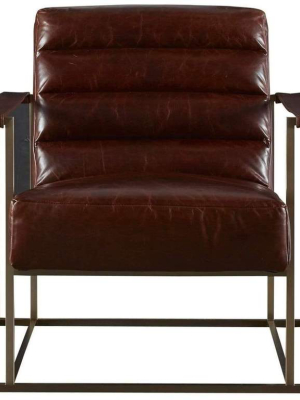 Alchemy Living Landan Leather Accent Chair - Brown