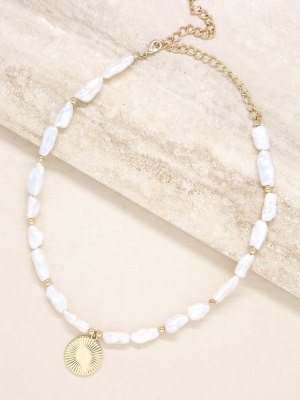 Paloma Pearl 18k Gold Plated Coin Necklace