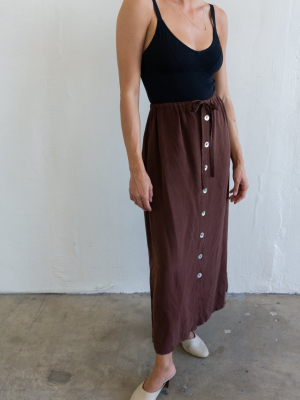 Chocolate Silk Skirt