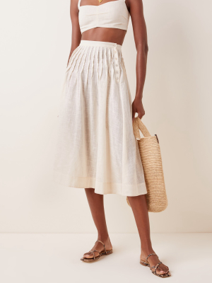 Angelika Pintucked Cotton Skirt