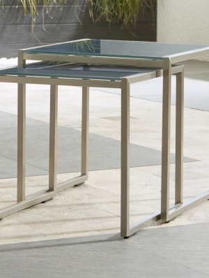 Dune Nesting Tables With Charcoal Painted Glass Set Of Two