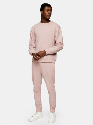 Pink Sweatshirt And Sweatpants Tracksuit