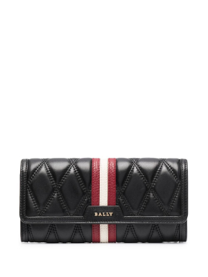 Bally Logo Plaque Quilted Continental Wallet