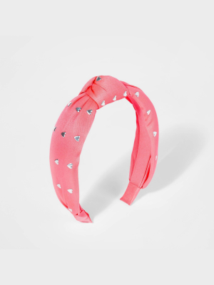 Girls' Puffy Knot With Studs Headband - Cat & Jack™ Pink