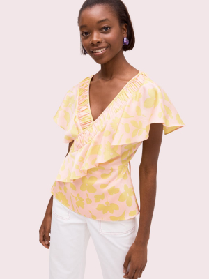 Splash Ruffle Wrap Top