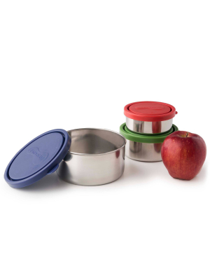 U Konserve Round Nesting Trio Stainless Steel Containers (set Of 3) - Ocean Plastic Lids