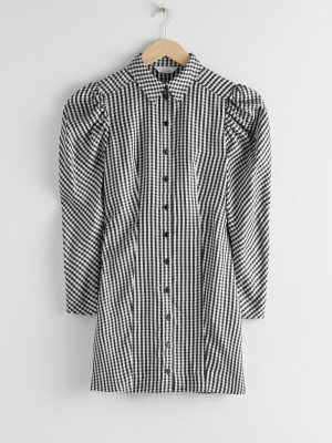 Gingham Mini Shirt Dress