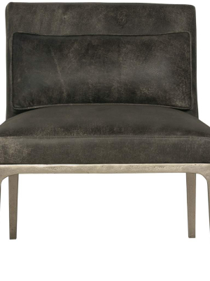 Wiley Leather Chair, Distressed Black