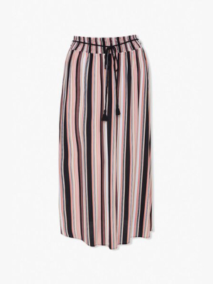 Plus Size Striped Maxi Skirt