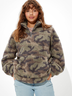 Ae Cozy Sherpa Quarter Zip Sweatshirt