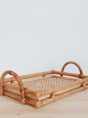 Rattan Tray With Handles