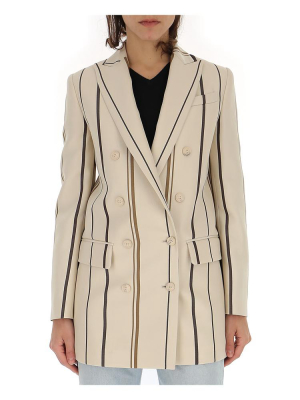 Alberta Ferretti Striped Longline Blazer