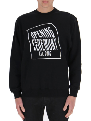 Opening Ceremony Warped Logo Printed Sweatshirt