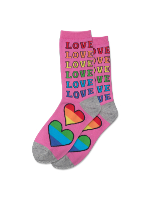 Women's Rainbow Love Crew Socks
