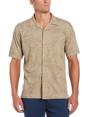 Tropical Print Camp Collar Shirt