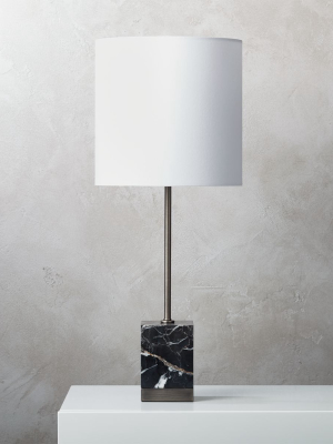 Sharp Black Marble Table Lamp