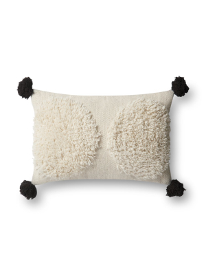 Shaggy Ivory & Black Pillow