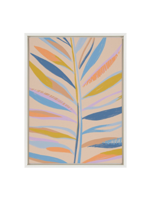 18" X 24" Sylvie Rainbow Palms Framed Canvas By Kasey Free White - Designovation