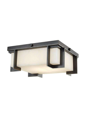 Delmar Led Small Flush Mount Old Bronze