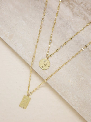 Medallions Of Mine Layered Coin Necklace Set