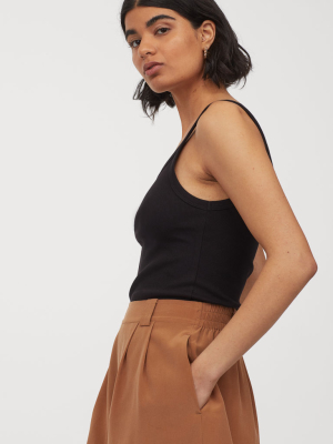 Ribbed Jersey Tank Top