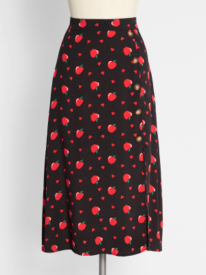 Modcloth X Collectif Love And Apples Midi Skirt