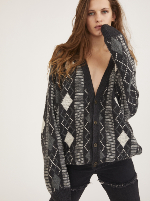 Urban Renewal Vintage Patterned Oversized Cardigan