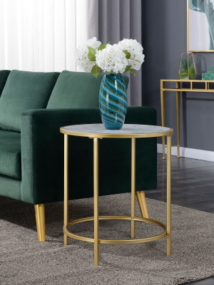 Gold Coast Deluxe Mirrored Round End Table - Johar Furniture