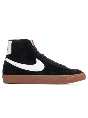 Nike Women's Blazer Mid '77 Suede - Black/white/gum Medium Brown/total Orange