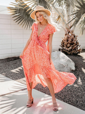 Kissed By The Sun High Low Pocketed Tie Maxi Dress