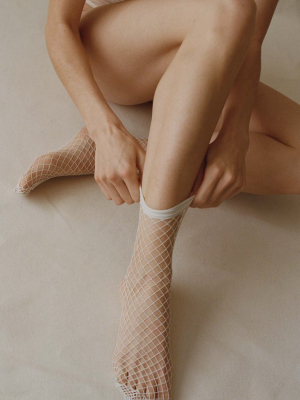 Fishnet Socks In Greige