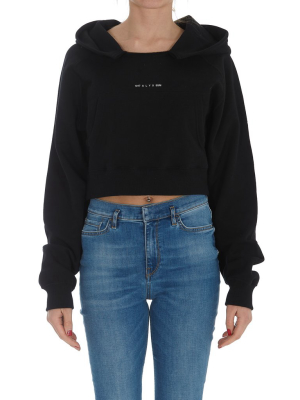 1017 Alyx 9sm Logo Print Cropped Hoodie