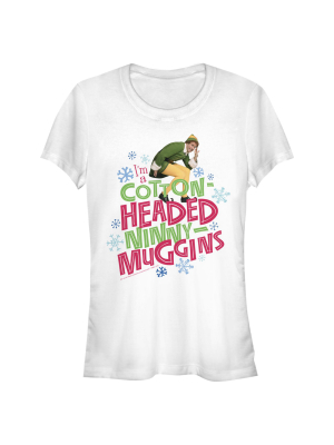 Junior's Elf Cotton-headed Ninny Muggins T-shirt