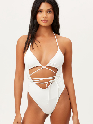 Gemma Wrap One Piece Swimsuit - White