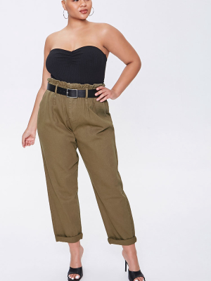 Plus Size Paperbag Ankle Pants