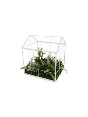 A & B Home 10" Artificial Succulent Garden In Greenhouse - Green/white