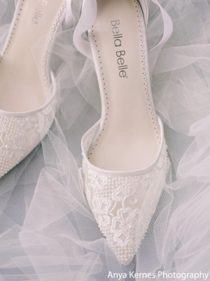 Lace And Pearl Wedding Shoes