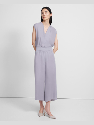 Draped Jumpsuit In Silk