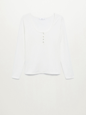 Buttoned Cotton T-shirt