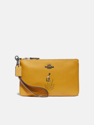 Disney X Coach Small Wristlet With Pluto Motif