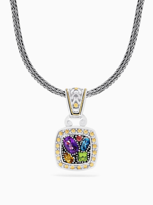 Effy 925 Sterling Silver & 18k Gold Accent Multi Gemstone Pendant, 1.59 Tcw