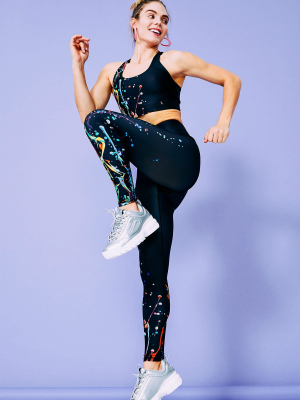 Black Sound Splatter Duoknit Leggings