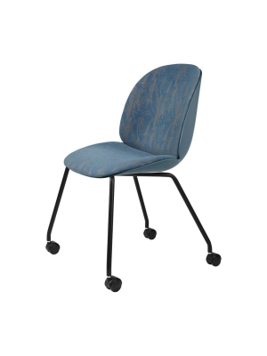 Beetle Meeting Chair: 4 Legs With Castors + Front Upholstery