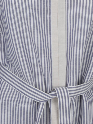 Agnona Striped Belted Shirt Dress