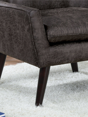 Center Button Tufted Accent Chair Dark Gray - Homes: Inside + Out