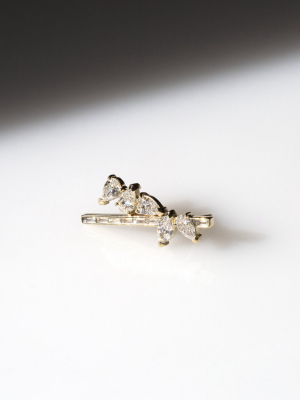 Marquise + Pear Cluster Baguette Bar Earring