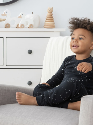 Petit Lem Two Piece Kids Pj Set - Black "starry Night"