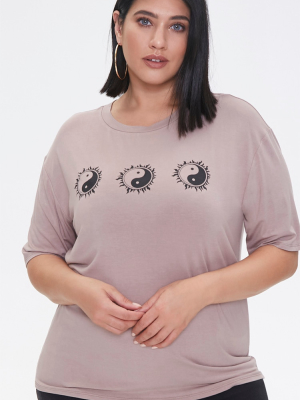 Plus Size Yin Yang Graphic Tee